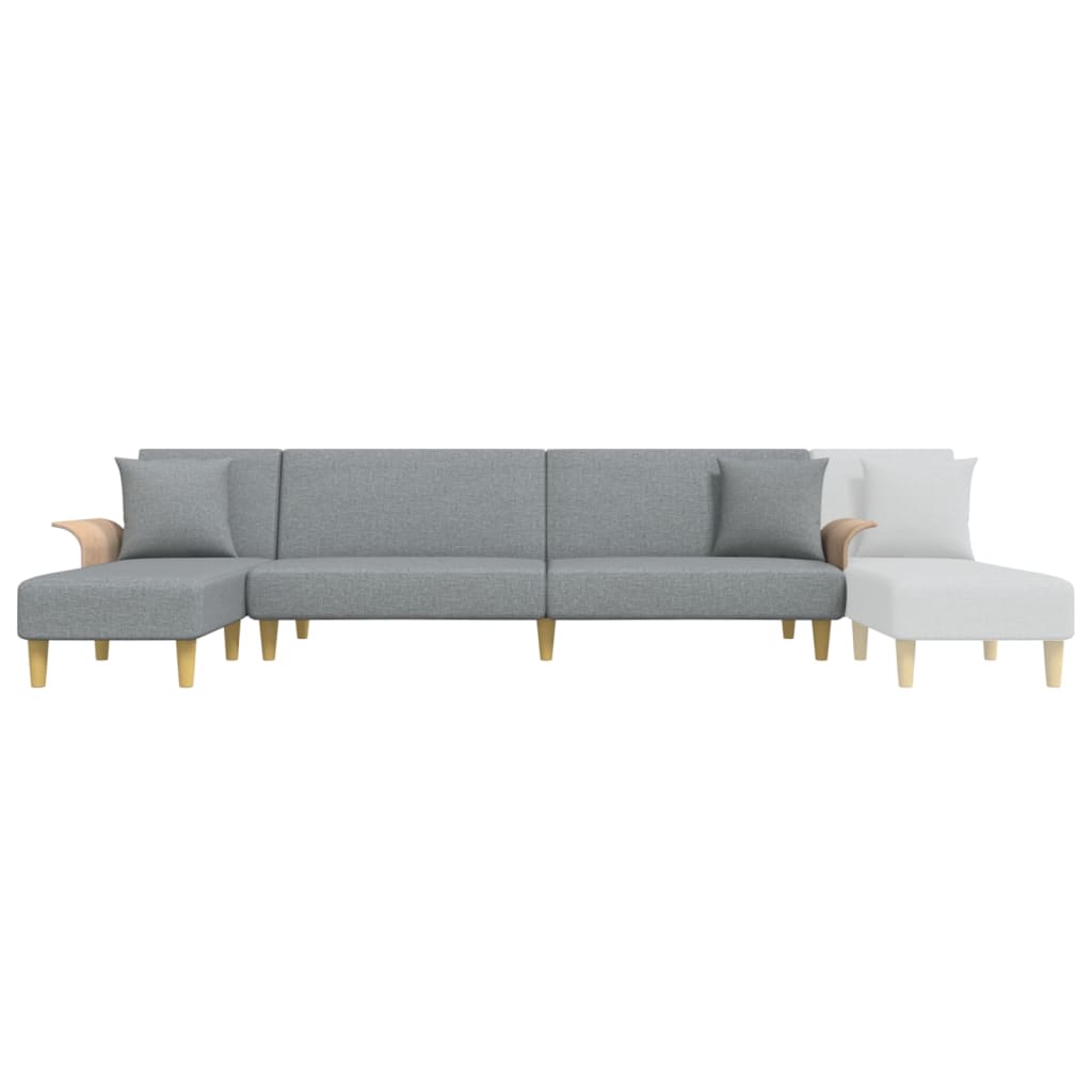 Slaapbank L-vormig 279x140x70 cm stof lichtgrijs is nu te koop bij PeponiXL, paradijselijk wonen!