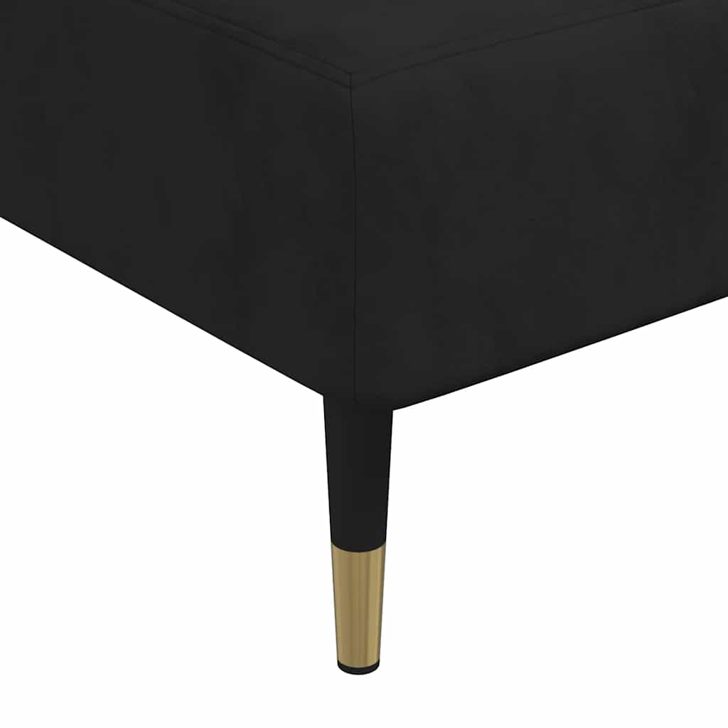 Slaapbank L-vormig 279x140x70 cm fluweel zwart is nu te koop bij PeponiXL, paradijselijk wonen!