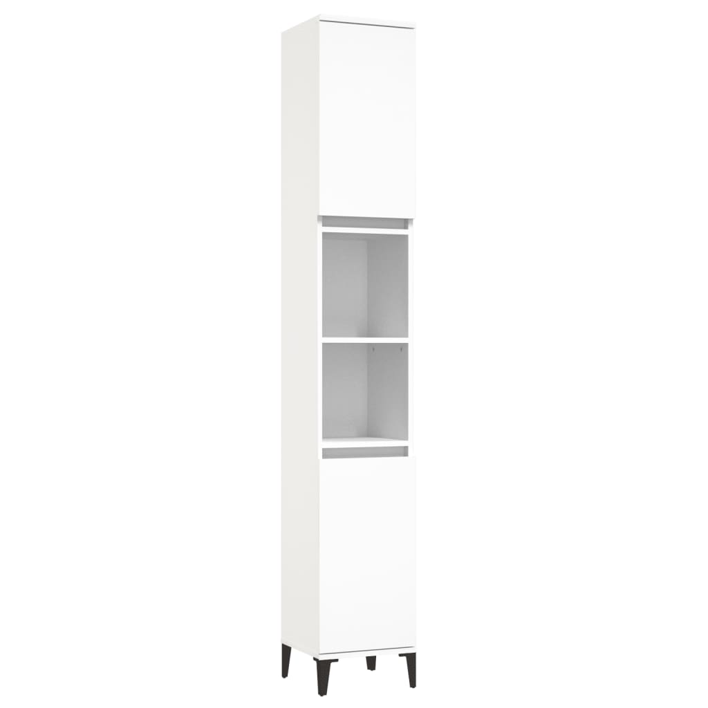 3-delige Badkamerkastenset bewerkt hout wit is nu te koop bij PeponiXL, paradijselijk wonen!