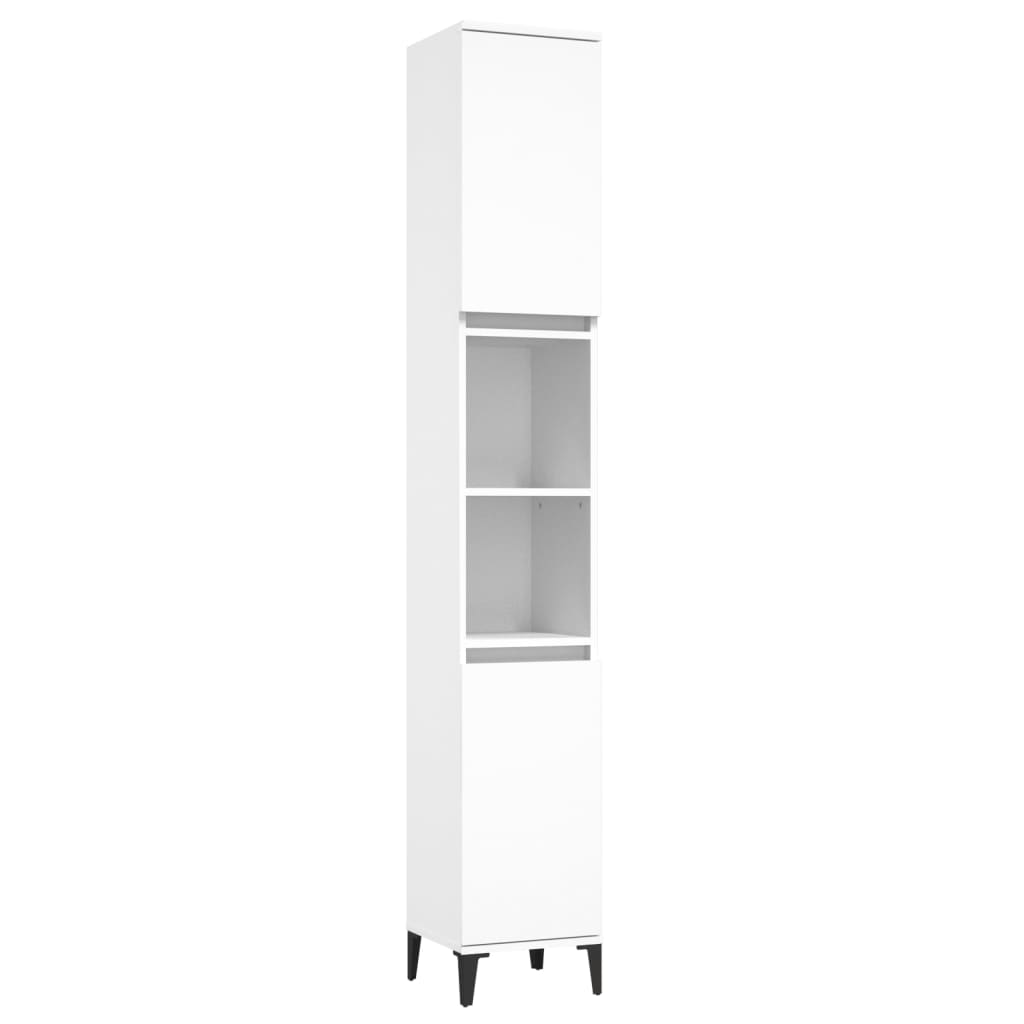 3-delige Badkamermeubelset bewerkt hout wit is nu te koop bij PeponiXL, paradijselijk wonen!