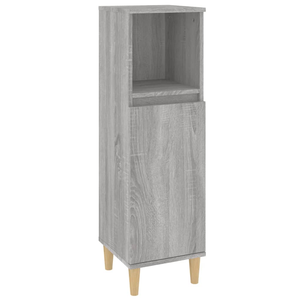 3-delige Badkamermeubelset bewerkt hout grijs sonoma eikenkleur is nu te koop bij PeponiXL, paradijselijk wonen!