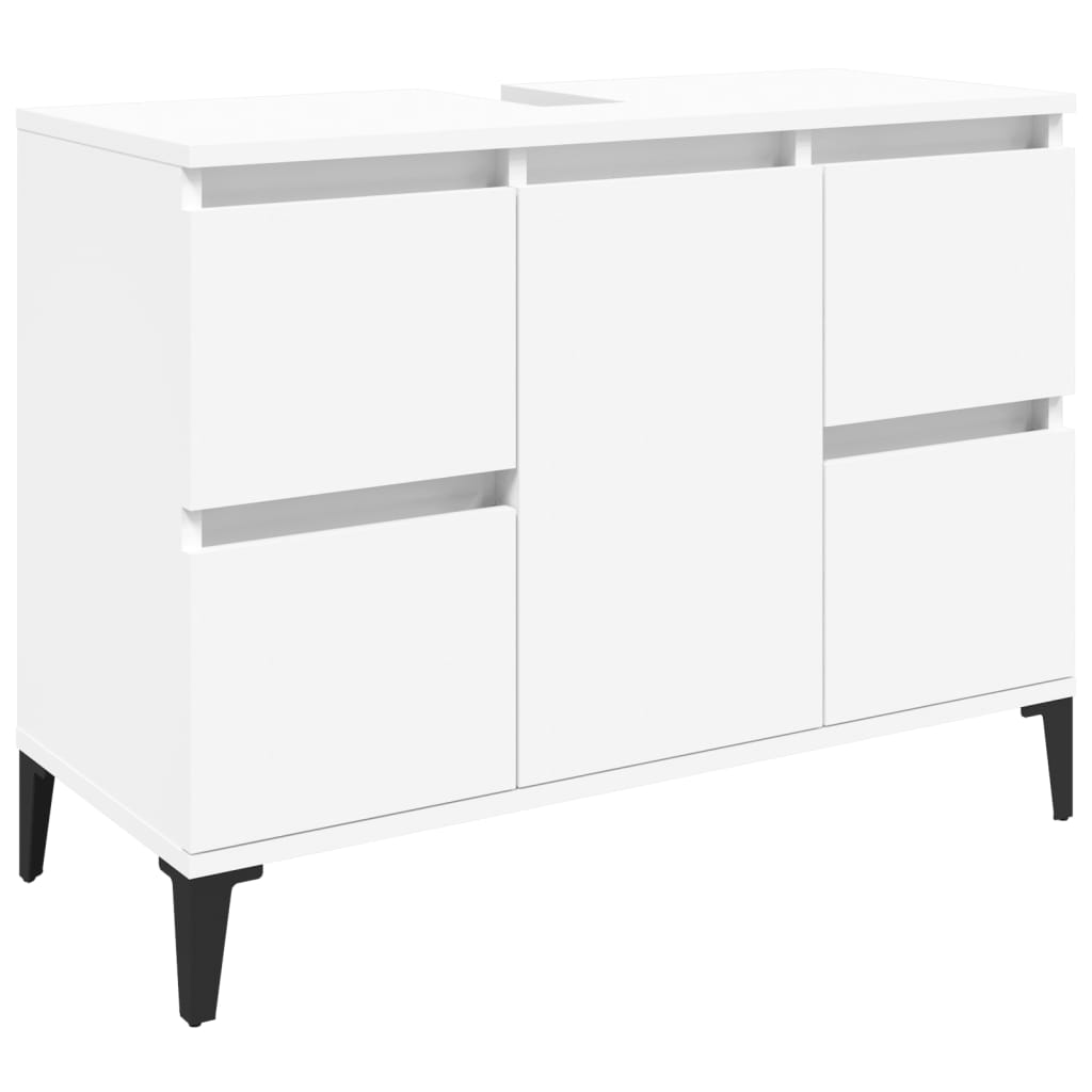 3-delige Badkamermeubelset bewerkt hout wit is nu te koop bij PeponiXL, paradijselijk wonen!