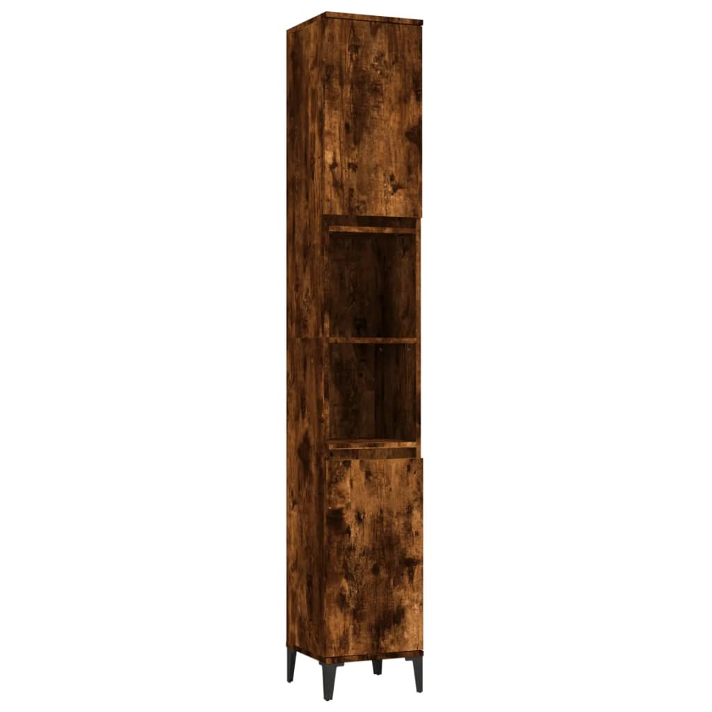 3-delige Badkamermeubelset bewerkt hout gerookt eikenkleurig is nu te koop bij PeponiXL, paradijselijk wonen!