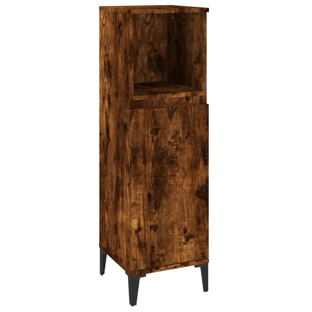 3-delige Badkamermeubelset bewerkt hout gerookt eikenkleurig is nu te koop bij PeponiXL, paradijselijk wonen!