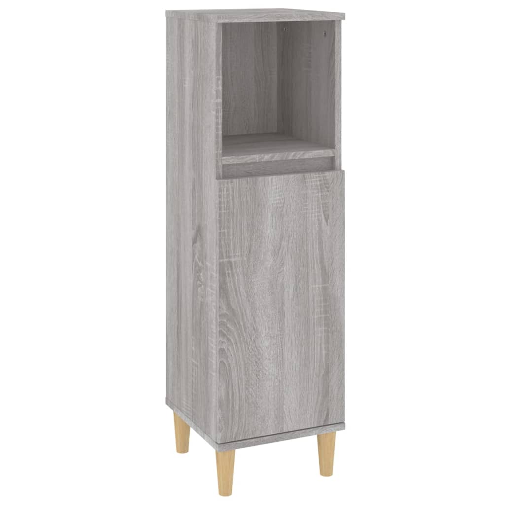 3-delige Badkamermeubelset bewerkt hout grijs sonoma eikenkleur is nu te koop bij PeponiXL, paradijselijk wonen!