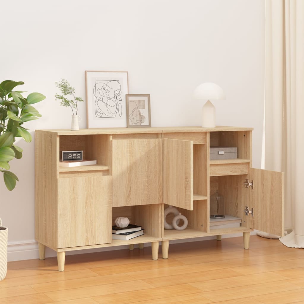 Dressoirs 2 st 60x35x70 cm bewerkt hout sonoma eikenkleurig is nu te koop bij PeponiXL, paradijselijk wonen!
