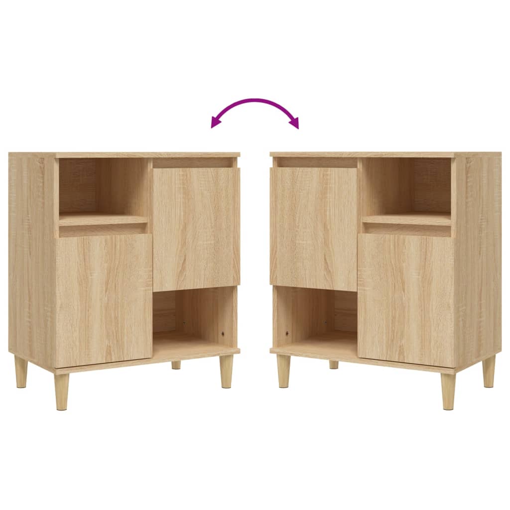 Dressoirs 2 st 60x35x70 cm bewerkt hout sonoma eikenkleurig is nu te koop bij PeponiXL, paradijselijk wonen!