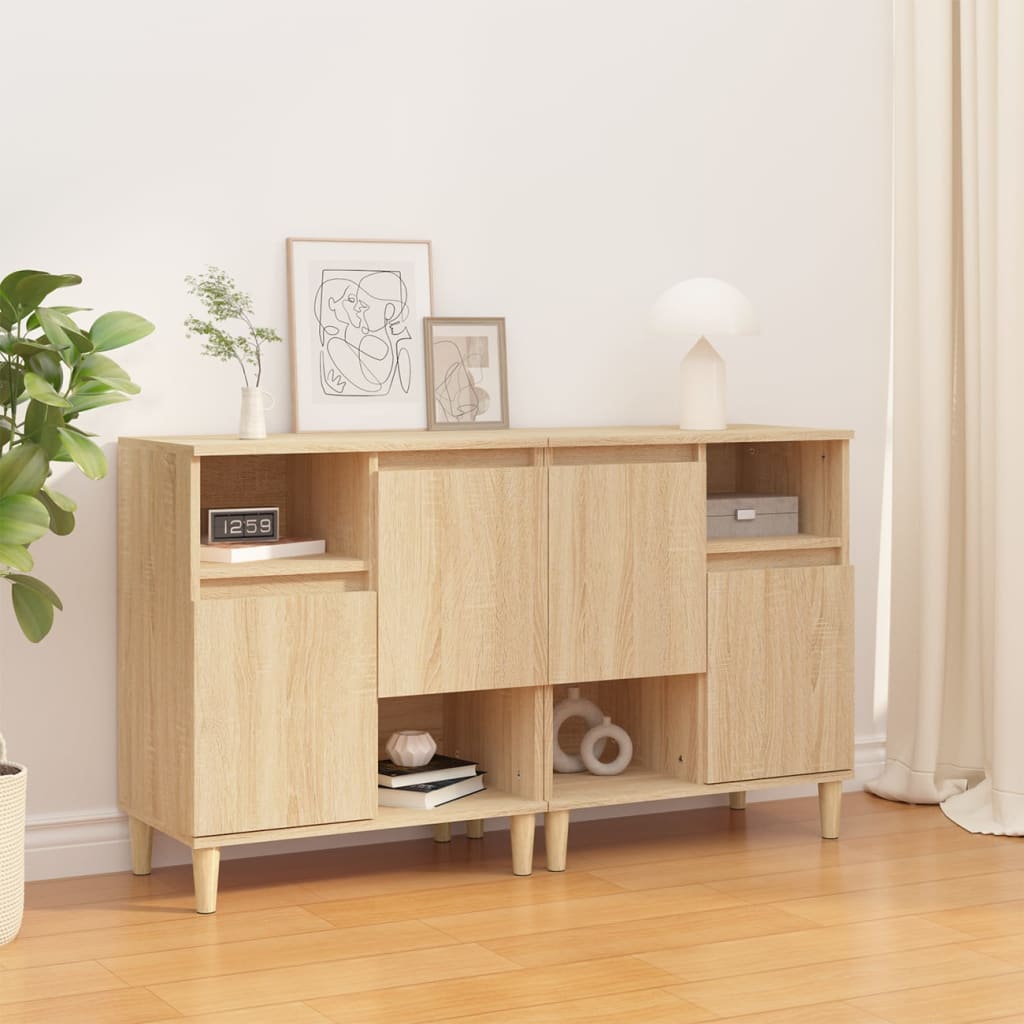 Dressoirs 2 st 60x35x70 cm bewerkt hout sonoma eikenkleurig is nu te koop bij PeponiXL, paradijselijk wonen!