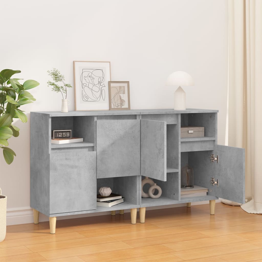 Dressoirs 2 st 60x35x70 cm bewerkt hout betongrijs is nu te koop bij PeponiXL, paradijselijk wonen!