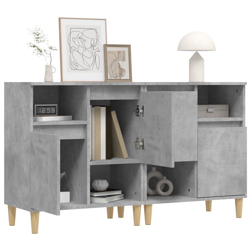 Dressoirs 2 st 60x35x70 cm bewerkt hout betongrijs is nu te koop bij PeponiXL, paradijselijk wonen!