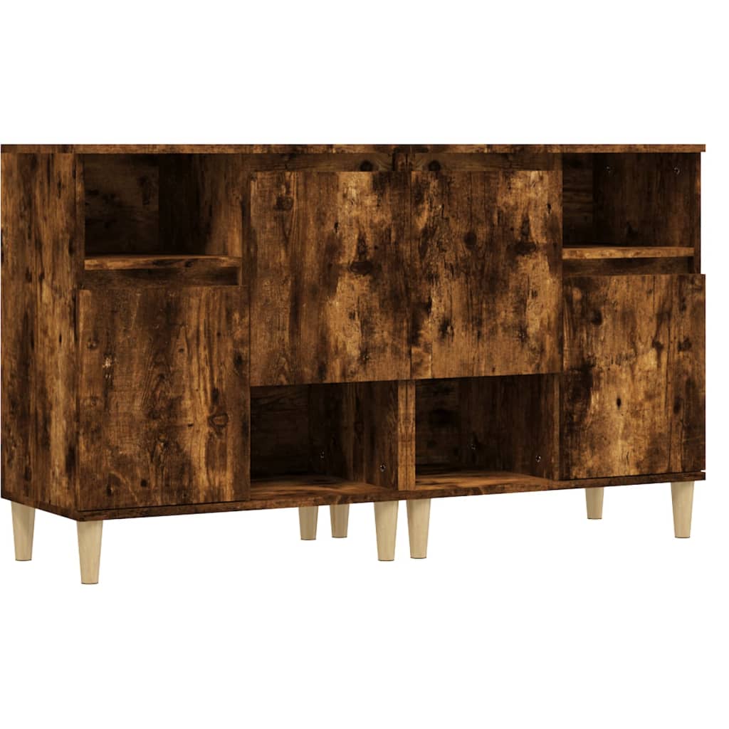 Dressoirs 2 st 60x35x70 cm bewerkt hout gerookt eikenkleurig is nu te koop bij PeponiXL, paradijselijk wonen!
