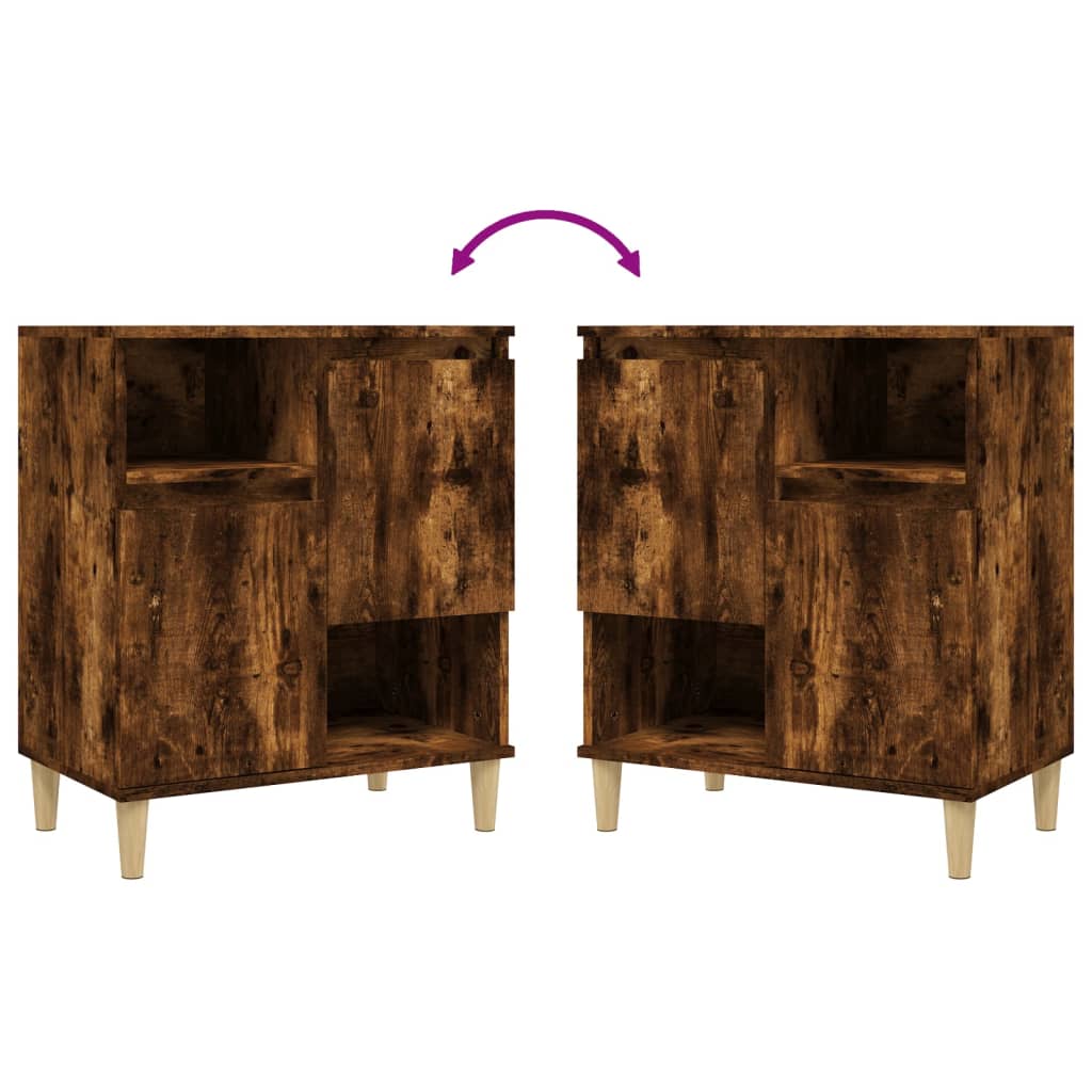 Dressoirs 2 st 60x35x70 cm bewerkt hout gerookt eikenkleurig is nu te koop bij PeponiXL, paradijselijk wonen!
