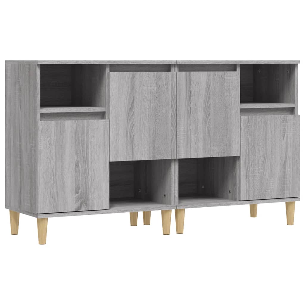 Dressoirs 2 st 60x35x70 cm bewerkt hout grijs sonoma eikenkleur is nu te koop bij PeponiXL, paradijselijk wonen!