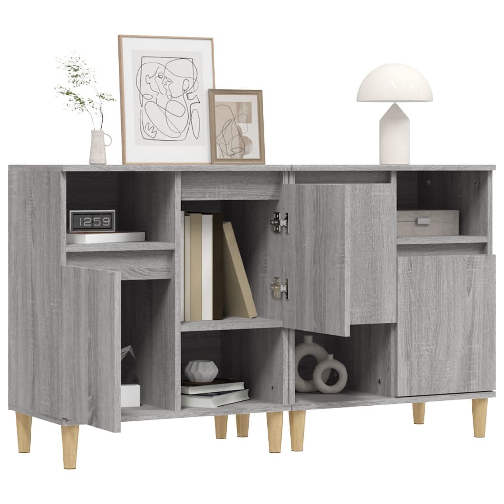 Dressoirs 2 st 60x35x70 cm bewerkt hout grijs sonoma eikenkleur is nu te koop bij PeponiXL, paradijselijk wonen!