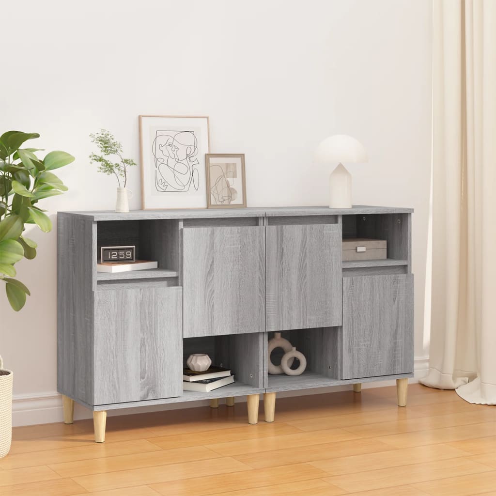 Dressoirs 2 st 60x35x70 cm bewerkt hout grijs sonoma eikenkleur is nu te koop bij PeponiXL, paradijselijk wonen!