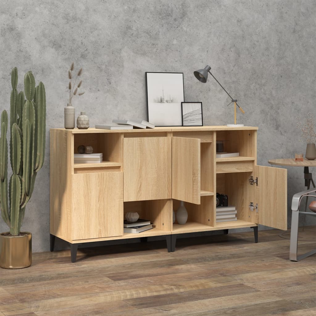 Dressoirs 2 st 60x35x70 cm bewerkt hout sonoma eikenkleurig is nu te koop bij PeponiXL, paradijselijk wonen!