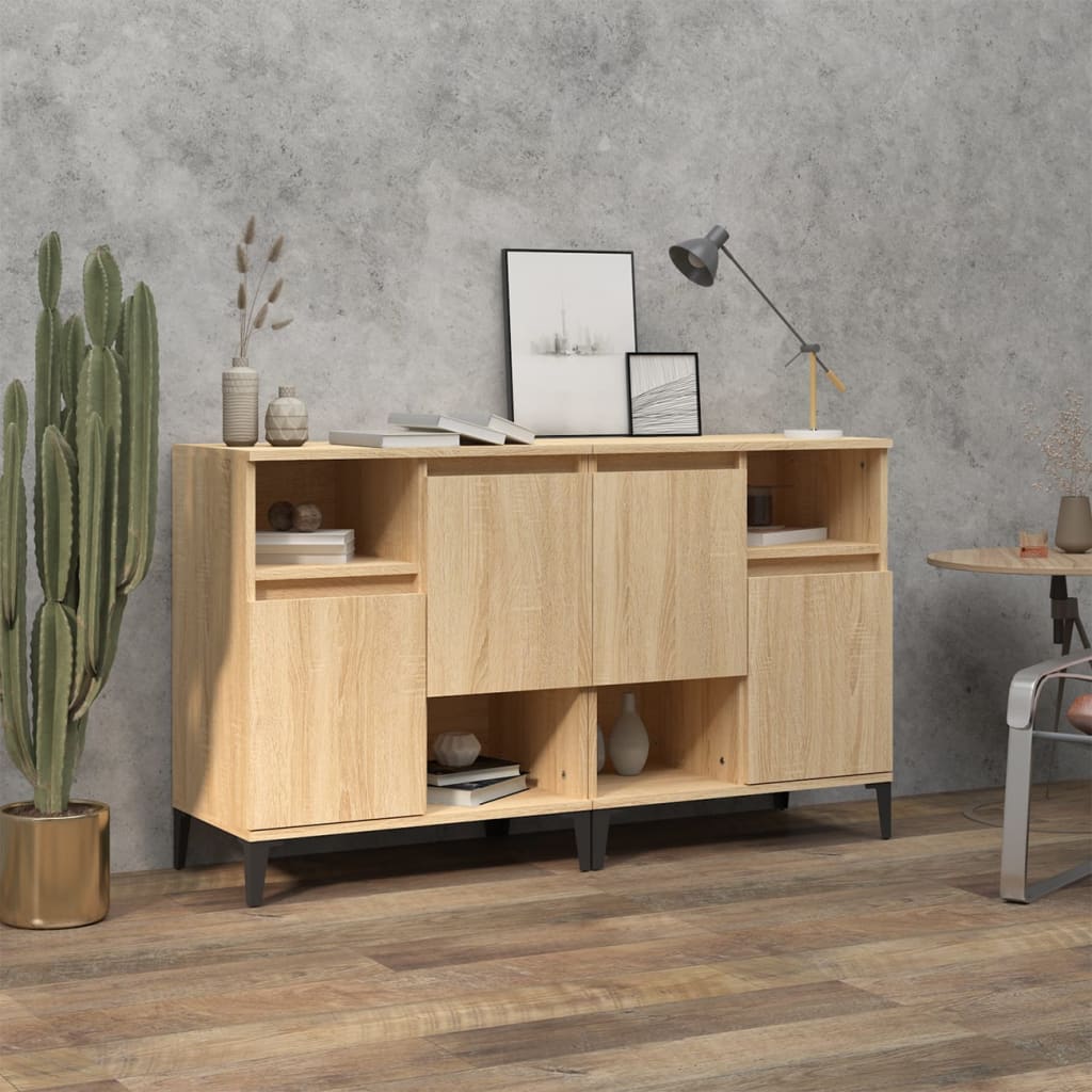 Dressoirs 2 st 60x35x70 cm bewerkt hout sonoma eikenkleurig is nu te koop bij PeponiXL, paradijselijk wonen!