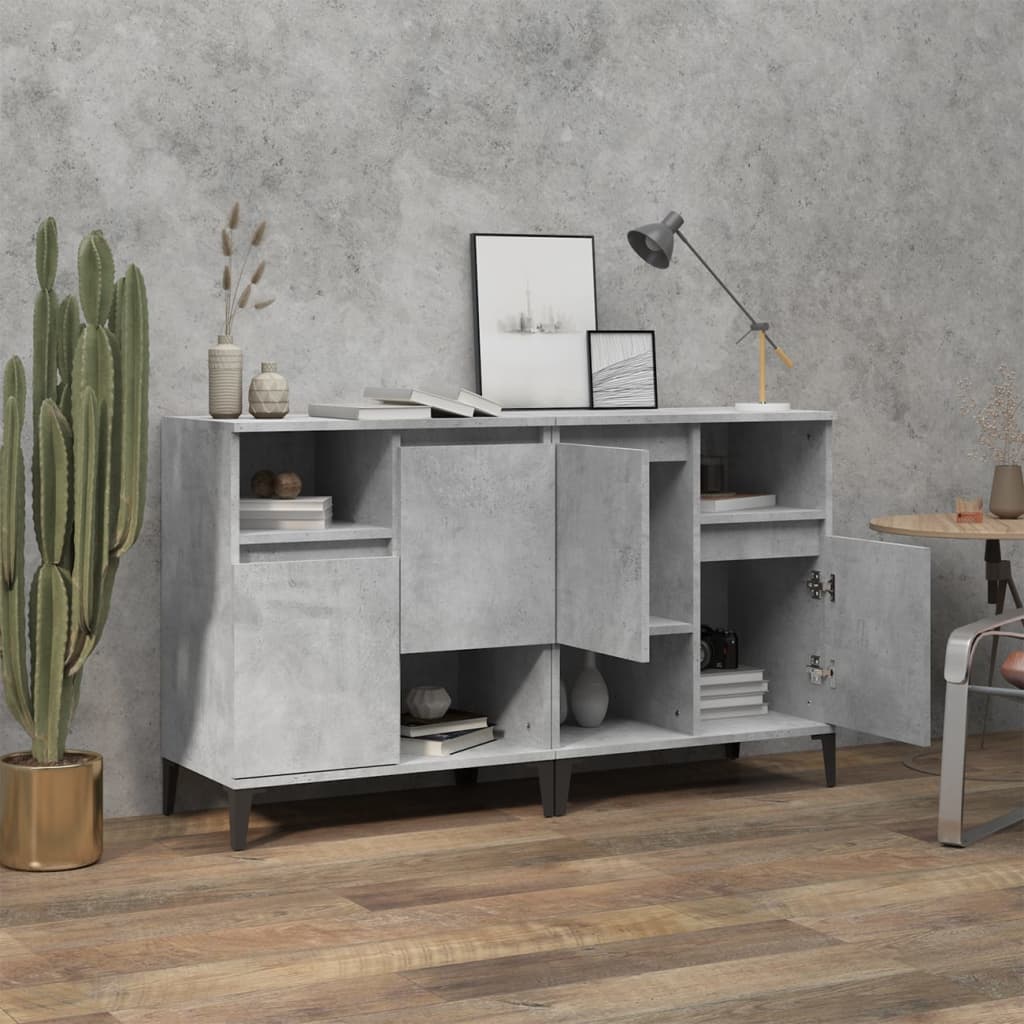 Dressoirs 2 st 60x35x70 cm bewerkt hout betongrijs is nu te koop bij PeponiXL, paradijselijk wonen!