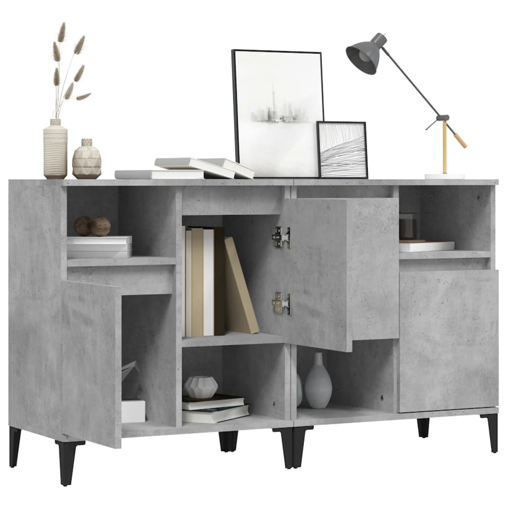 Dressoirs 2 st 60x35x70 cm bewerkt hout betongrijs is nu te koop bij PeponiXL, paradijselijk wonen!