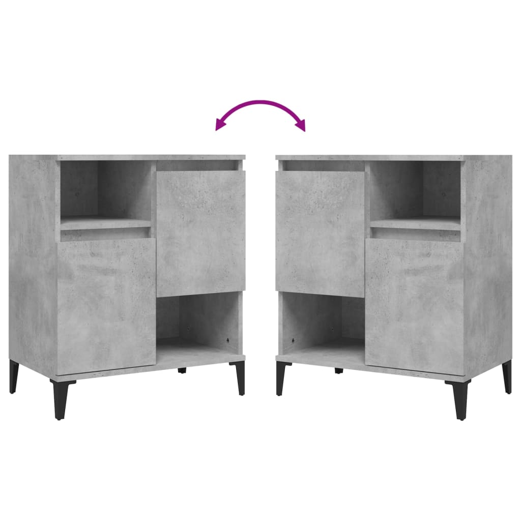 Dressoirs 2 st 60x35x70 cm bewerkt hout betongrijs is nu te koop bij PeponiXL, paradijselijk wonen!