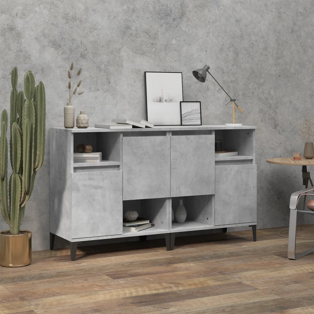 Dressoirs 2 st 60x35x70 cm bewerkt hout betongrijs is nu te koop bij PeponiXL, paradijselijk wonen!