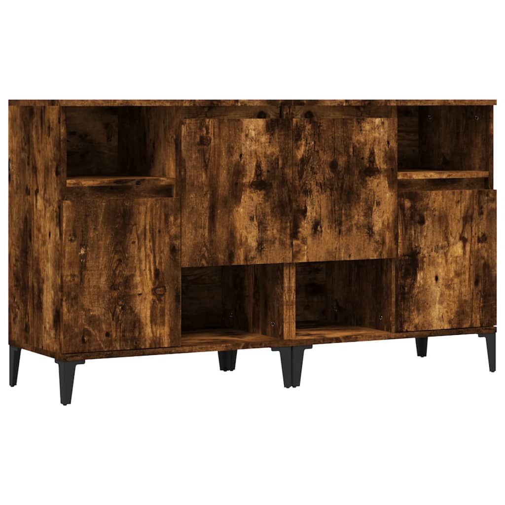 Dressoirs 2 st 60x35x70 cm bewerkt hout gerookt eikenkleurig is nu te koop bij PeponiXL, paradijselijk wonen!
