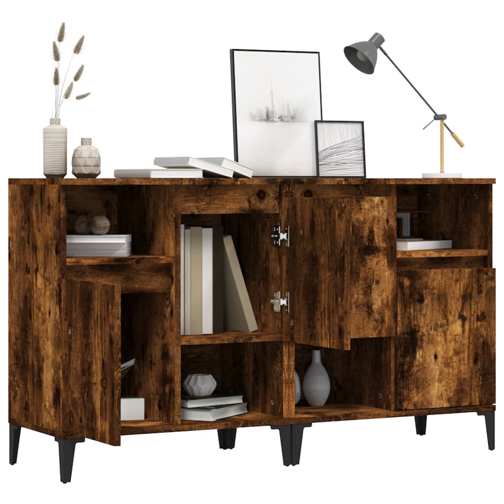 Dressoirs 2 st 60x35x70 cm bewerkt hout gerookt eikenkleurig is nu te koop bij PeponiXL, paradijselijk wonen!
