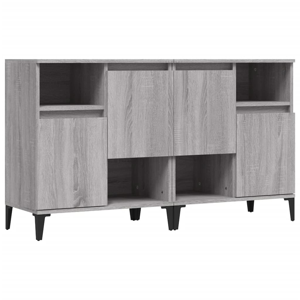 Dressoirs 2 st 60x35x70 cm bewerkt hout grijs sonoma eikenkleur is nu te koop bij PeponiXL, paradijselijk wonen!
