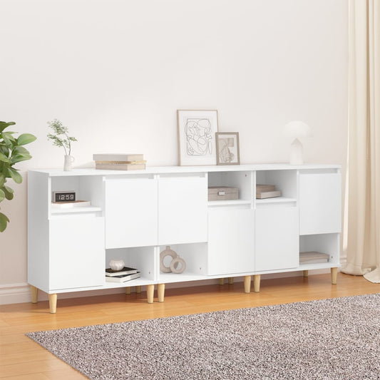 Dressoirs 3 st 60x35x70 cm bewerkt hout wit is nu te koop bij PeponiXL, paradijselijk wonen!