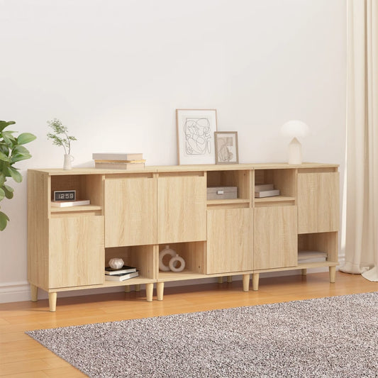 Dressoirs 3 st 60x35x70 cm bewerkt hout sonoma eikenkleurig is nu te koop bij PeponiXL, paradijselijk wonen!