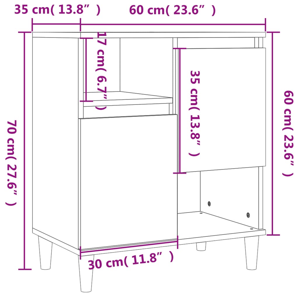 Dressoirs 3 st 60x35x70 cm bewerkt hout betongrijs is nu te koop bij PeponiXL, paradijselijk wonen!