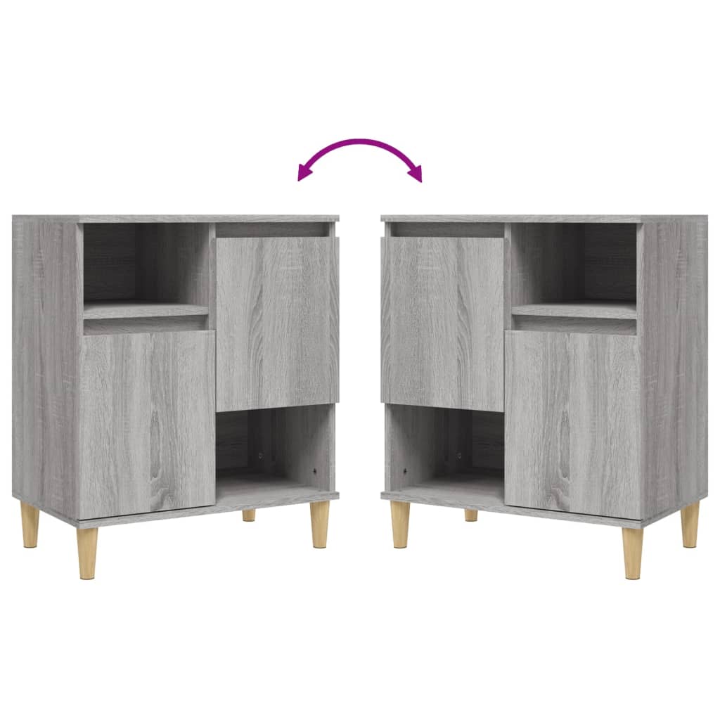 Dressoirs 3 st 60x35x70 cm bewerkt hout grijs sonoma eikenkleur is nu te koop bij PeponiXL, paradijselijk wonen!
