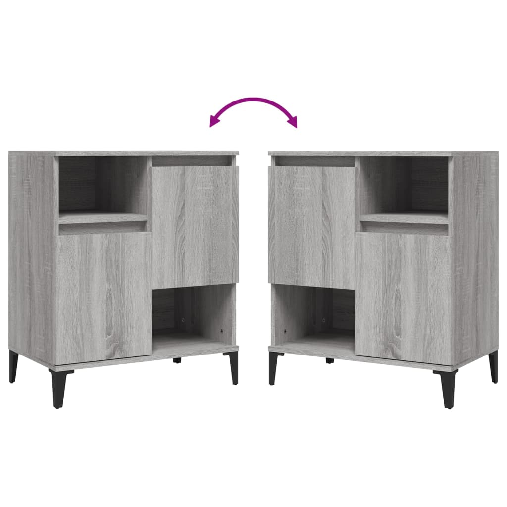 Dressoirs 3 st 60x35x70 cm bewerkt hout grijs sonoma eikenkleur is nu te koop bij PeponiXL, paradijselijk wonen!