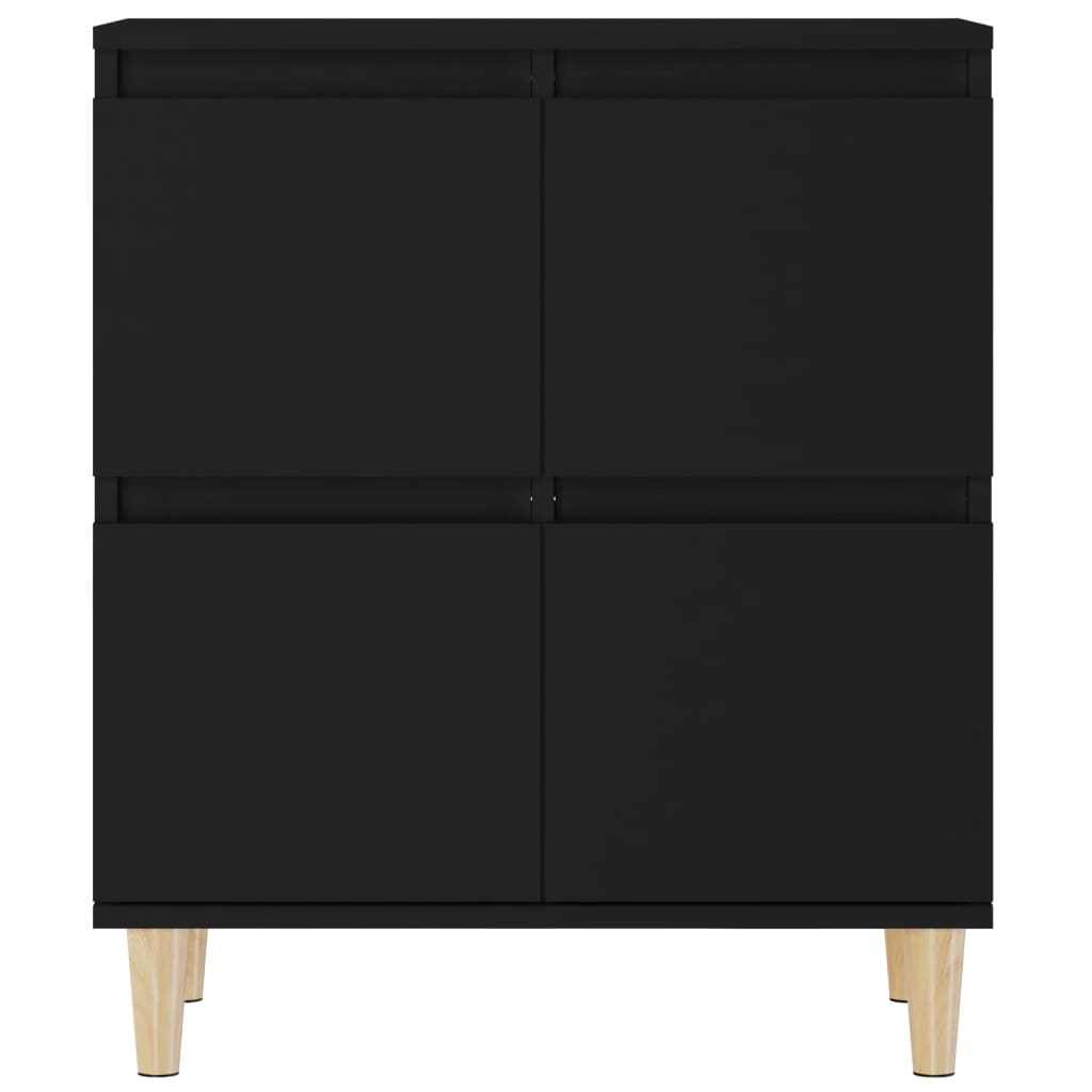 Dressoirs 2 st 60x35x70 cm bewerkt hout zwart is nu te koop bij PeponiXL, paradijselijk wonen!