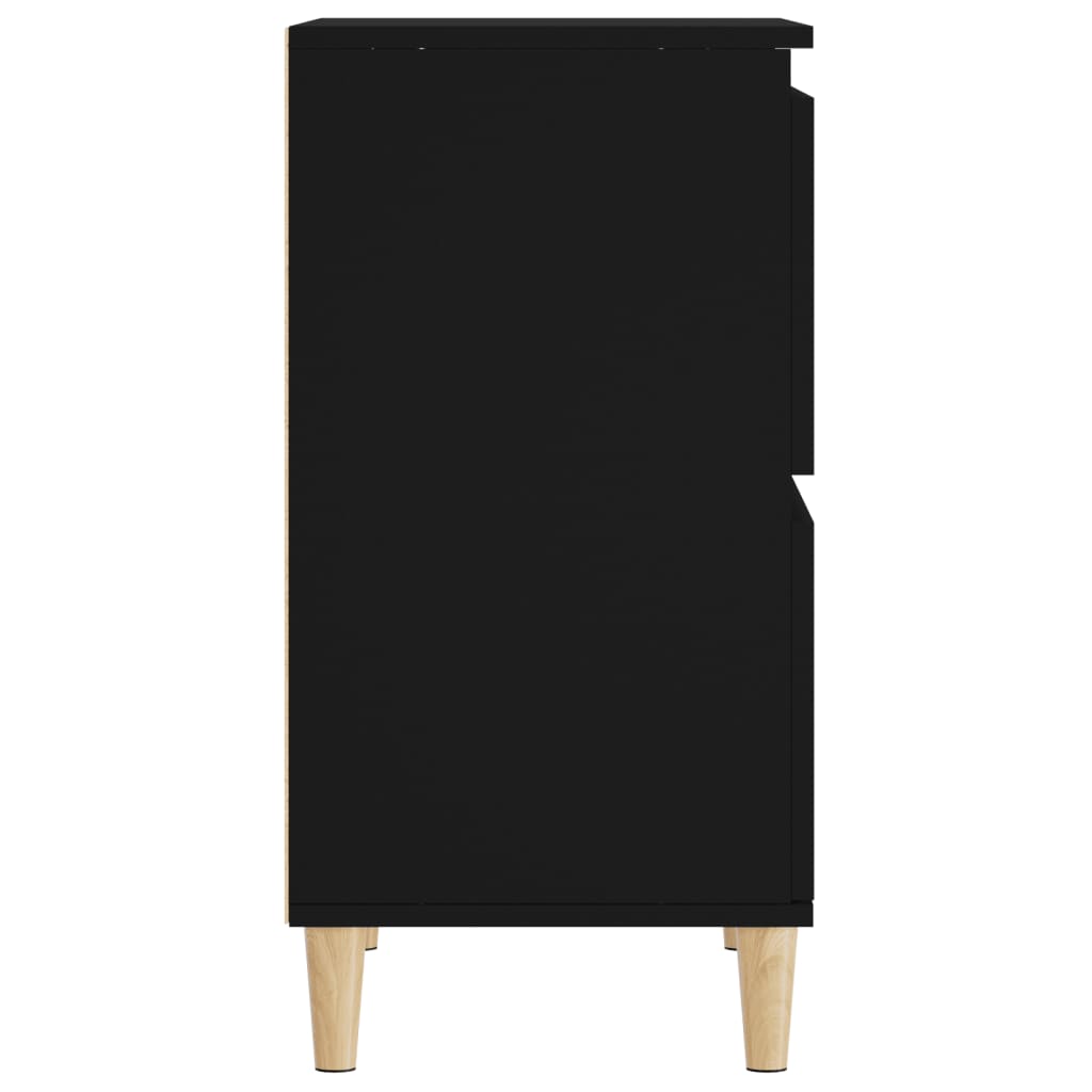 Dressoirs 2 st 60x35x70 cm bewerkt hout zwart is nu te koop bij PeponiXL, paradijselijk wonen!