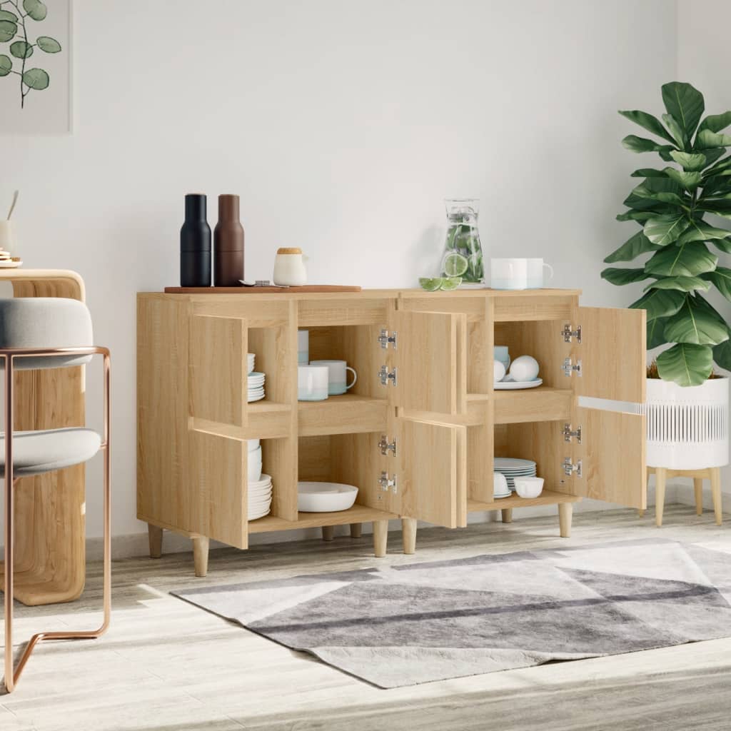 Dressoirs 2 st 60x35x70 cm bewerkt hout sonoma eikenkleurig is nu te koop bij PeponiXL, paradijselijk wonen!
