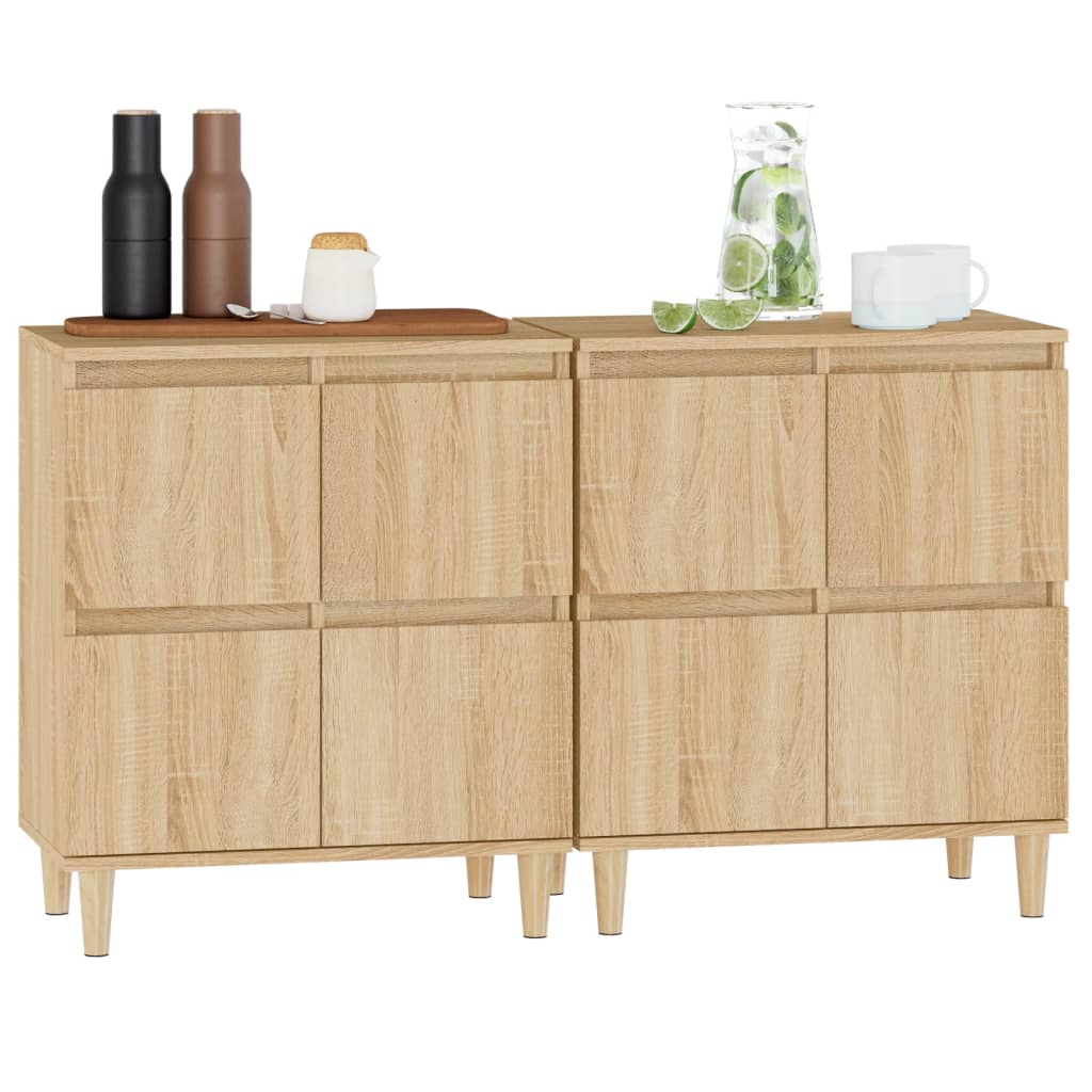 Dressoirs 2 st 60x35x70 cm bewerkt hout sonoma eikenkleurig is nu te koop bij PeponiXL, paradijselijk wonen!