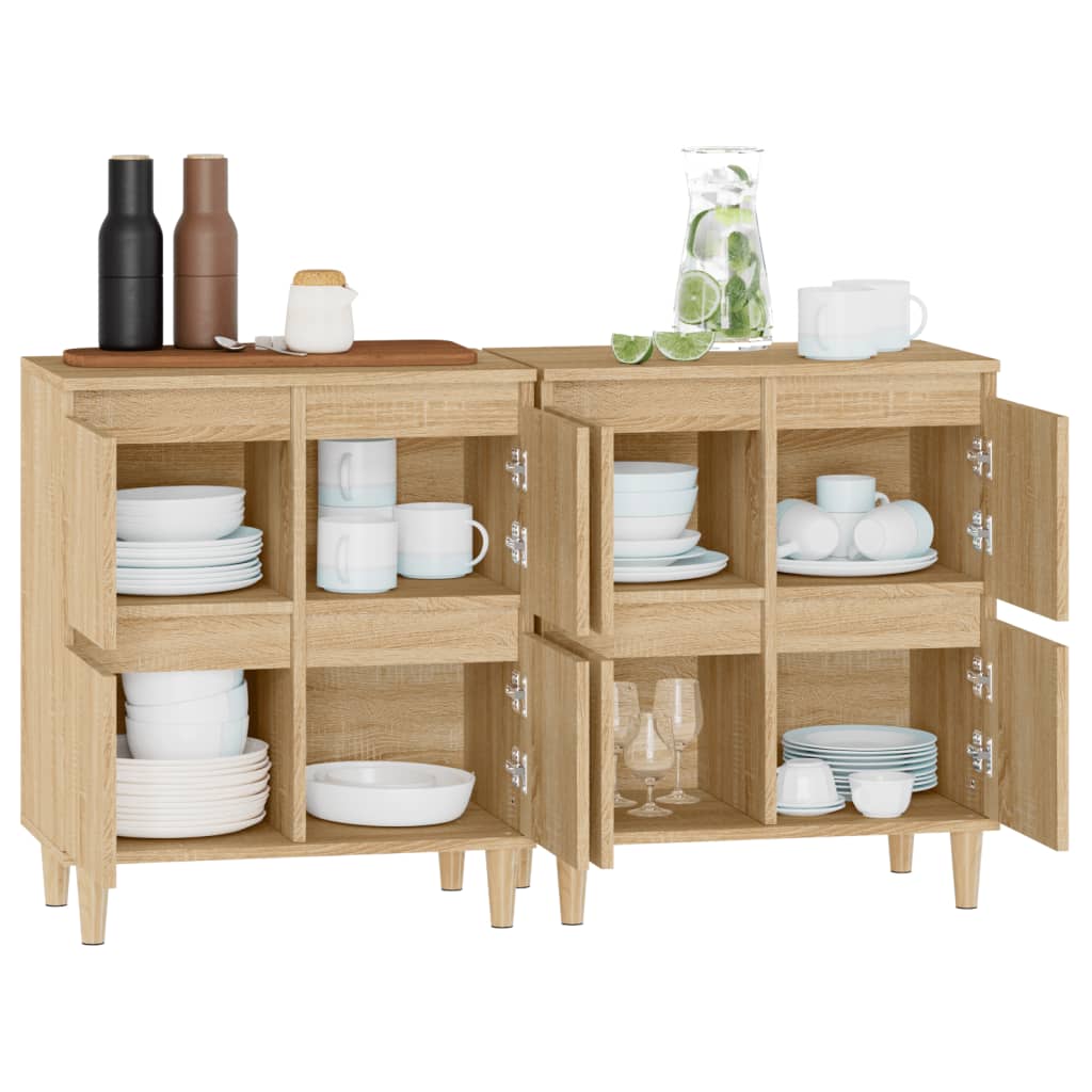 Dressoirs 2 st 60x35x70 cm bewerkt hout sonoma eikenkleurig is nu te koop bij PeponiXL, paradijselijk wonen!