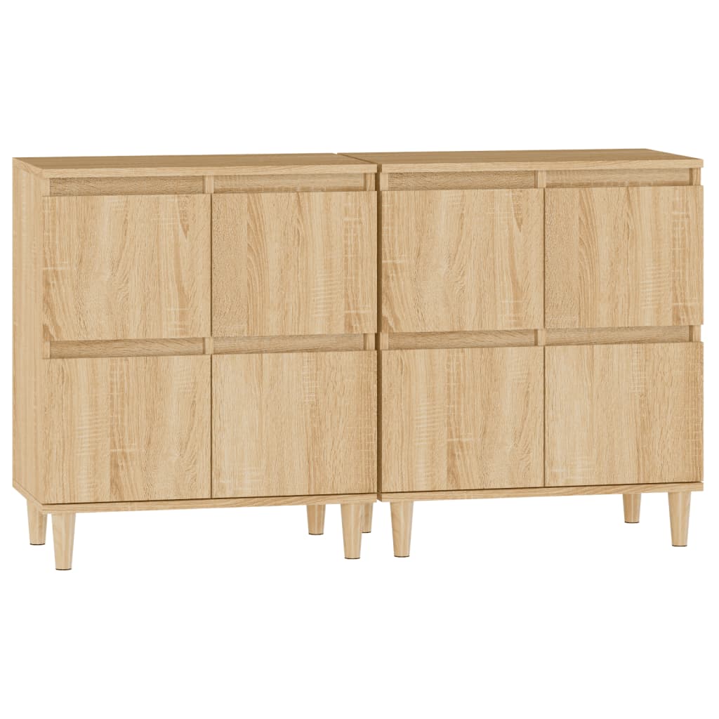Dressoirs 2 st 60x35x70 cm bewerkt hout sonoma eikenkleurig is nu te koop bij PeponiXL, paradijselijk wonen!