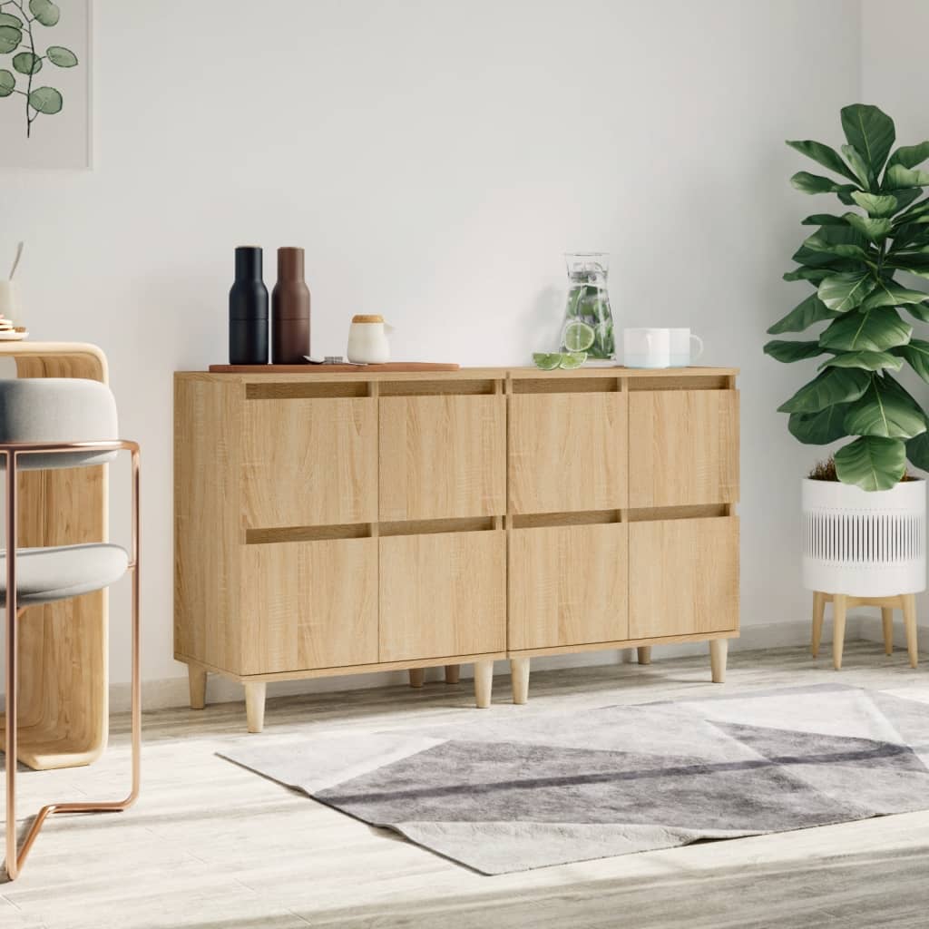 Dressoirs 2 st 60x35x70 cm bewerkt hout sonoma eikenkleurig is nu te koop bij PeponiXL, paradijselijk wonen!