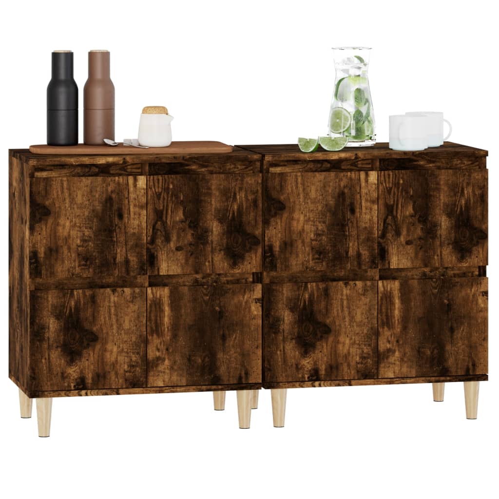 Dressoirs 2 st 60x35x70 cm bewerkt hout gerookt eikenkleurig is nu te koop bij PeponiXL, paradijselijk wonen!