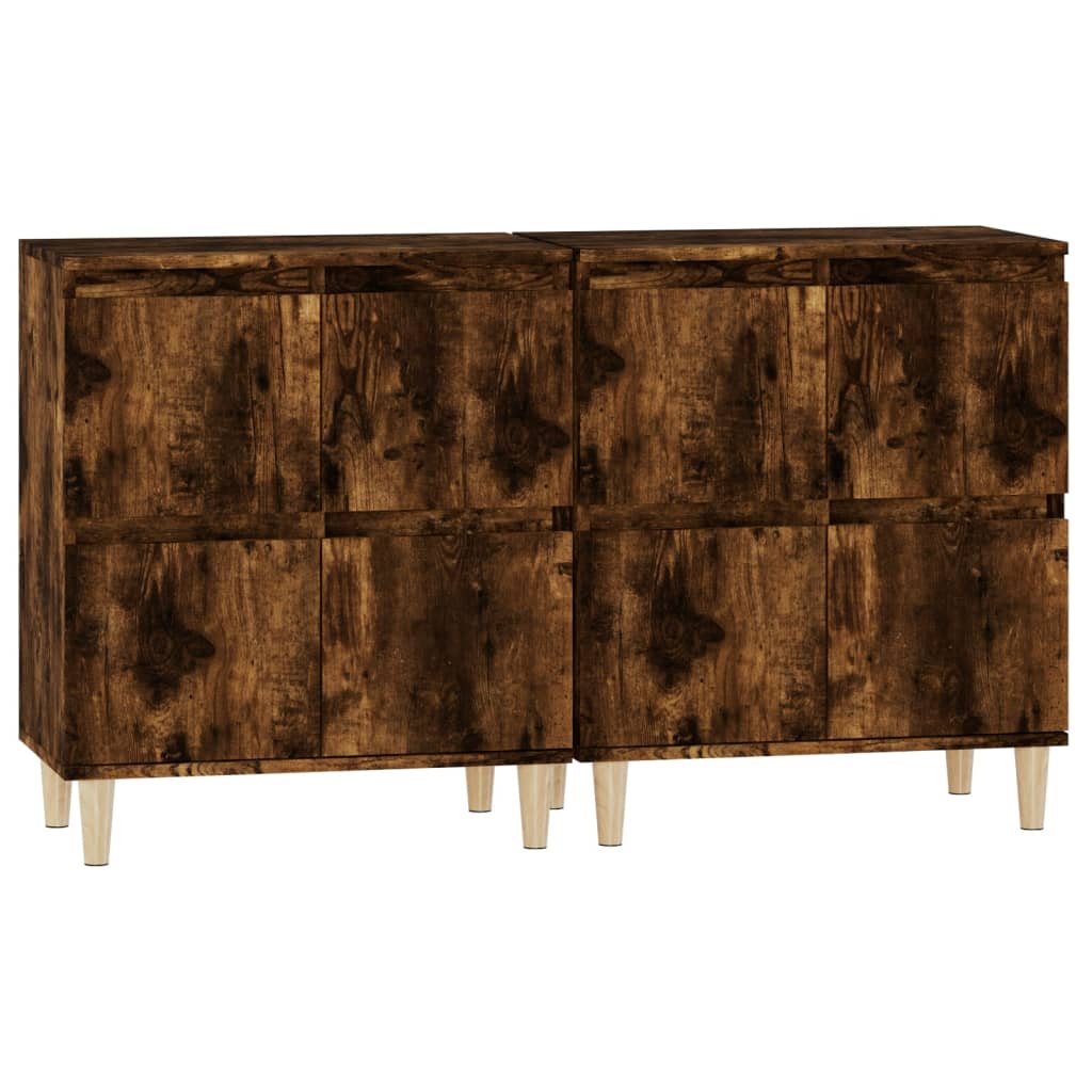 Dressoirs 2 st 60x35x70 cm bewerkt hout gerookt eikenkleurig is nu te koop bij PeponiXL, paradijselijk wonen!