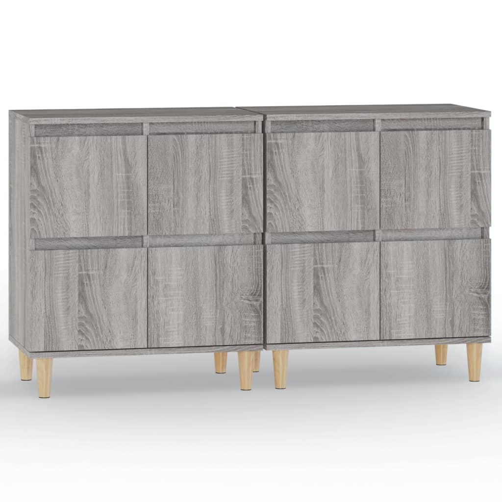 Dressoirs 2 st 60x35x70 cm bewerkt hout grijs sonoma eikenkleur is nu te koop bij PeponiXL, paradijselijk wonen!
