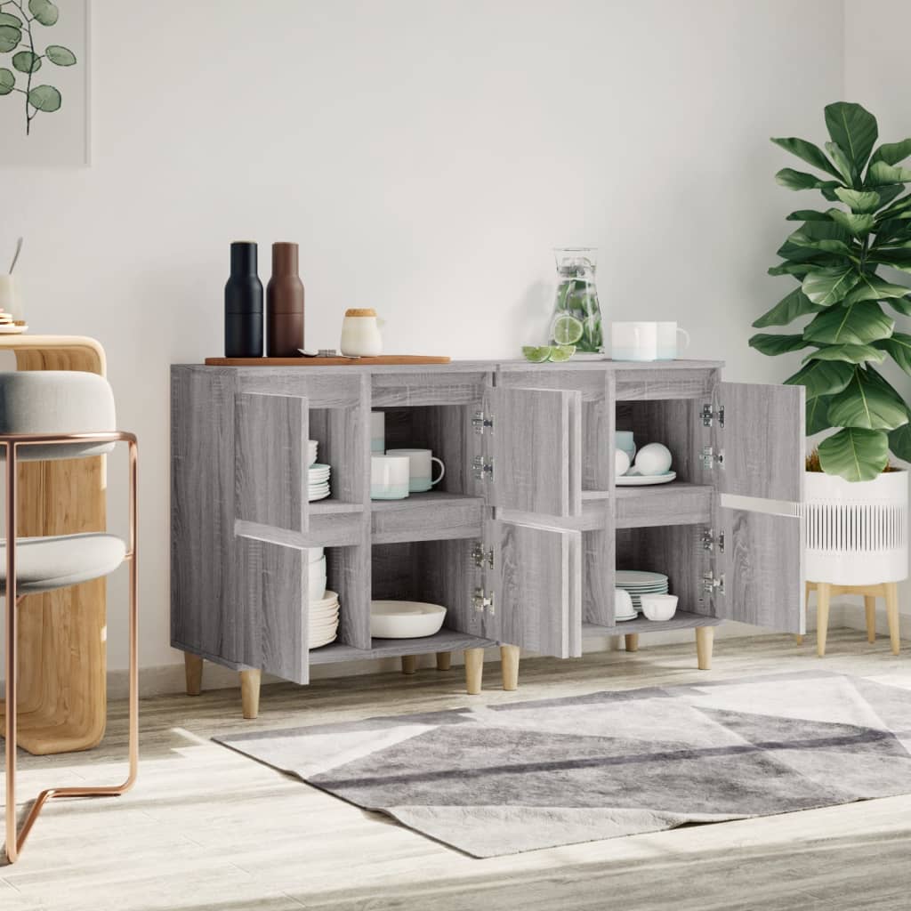 Dressoirs 2 st 60x35x70 cm bewerkt hout grijs sonoma eikenkleur is nu te koop bij PeponiXL, paradijselijk wonen!