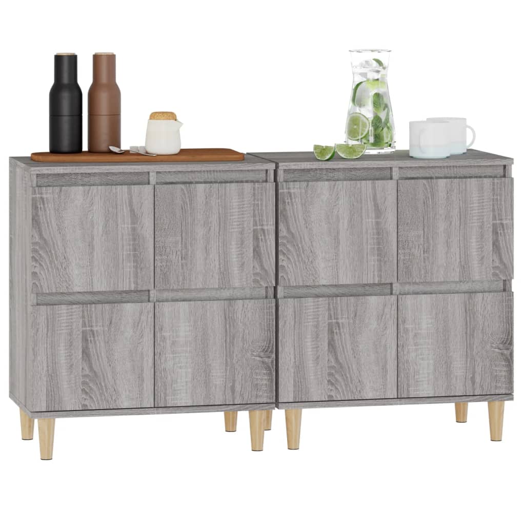Dressoirs 2 st 60x35x70 cm bewerkt hout grijs sonoma eikenkleur is nu te koop bij PeponiXL, paradijselijk wonen!