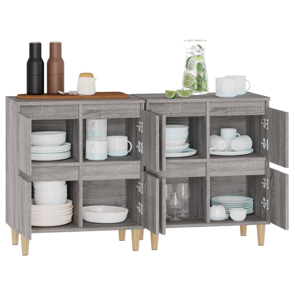 Dressoirs 2 st 60x35x70 cm bewerkt hout grijs sonoma eikenkleur is nu te koop bij PeponiXL, paradijselijk wonen!
