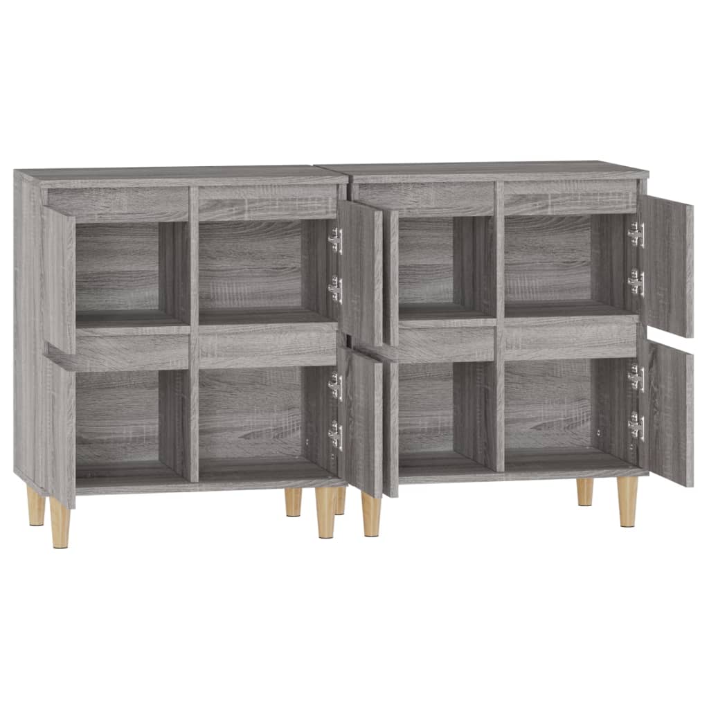 Dressoirs 2 st 60x35x70 cm bewerkt hout grijs sonoma eikenkleur is nu te koop bij PeponiXL, paradijselijk wonen!