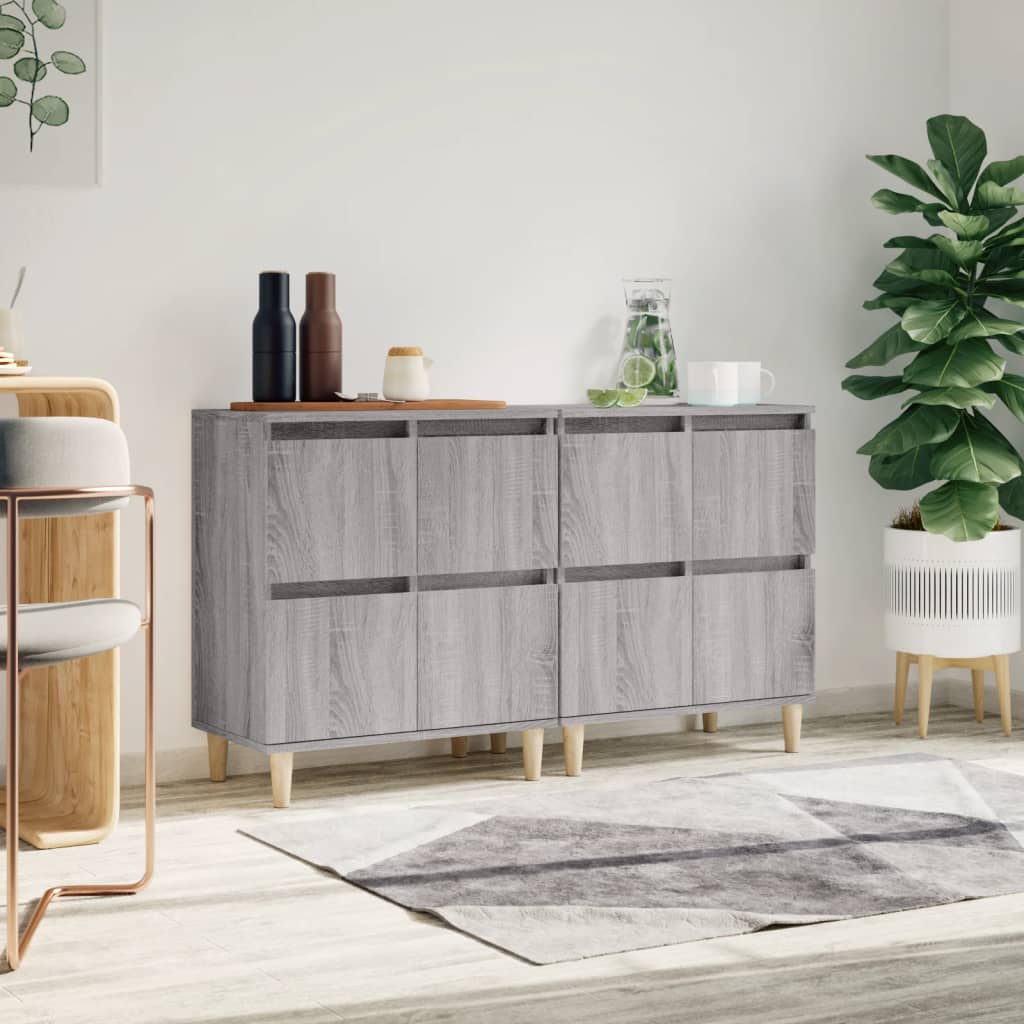 Dressoirs 2 st 60x35x70 cm bewerkt hout grijs sonoma eikenkleur is nu te koop bij PeponiXL, paradijselijk wonen!