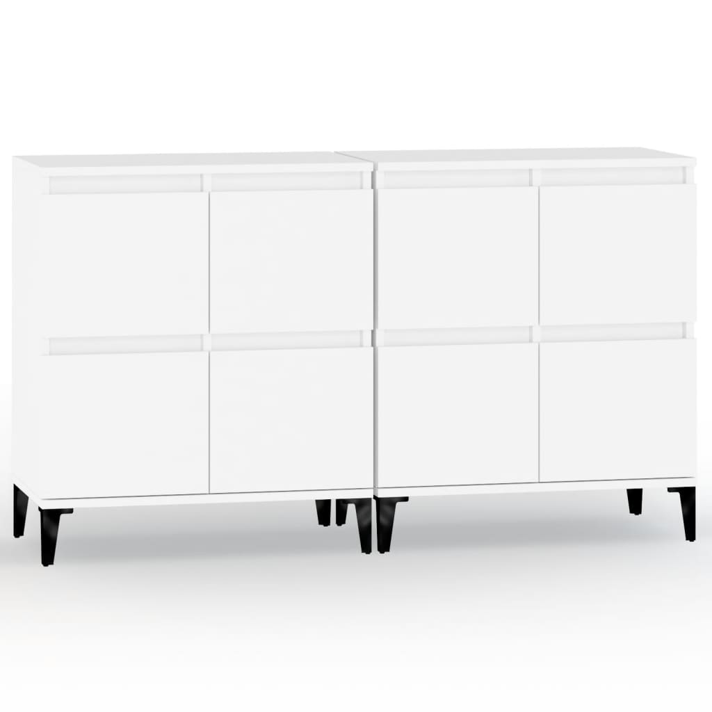 Dressoirs 2 st 60x35x70 cm bewerkt hout wit is nu te koop bij PeponiXL, paradijselijk wonen!