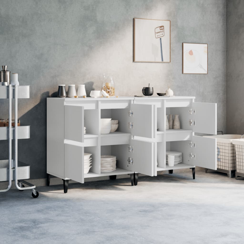 Dressoirs 2 st 60x35x70 cm bewerkt hout wit is nu te koop bij PeponiXL, paradijselijk wonen!